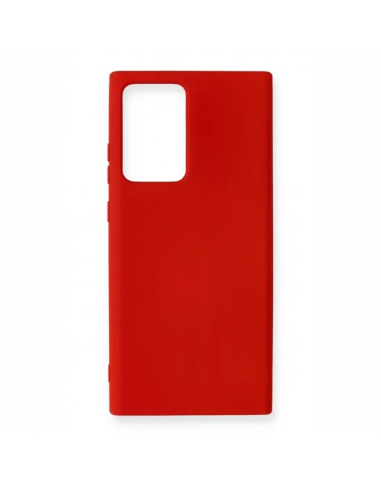 Newface Samsung Galaxy Note 20 Ultra Kılıf Nano içi Kadife Silikon - Kırmızı