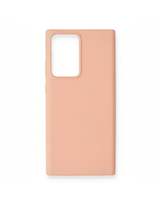 Newface Samsung Galaxy Note 20 Ultra Kılıf Nano içi Kadife Silikon - Pudra