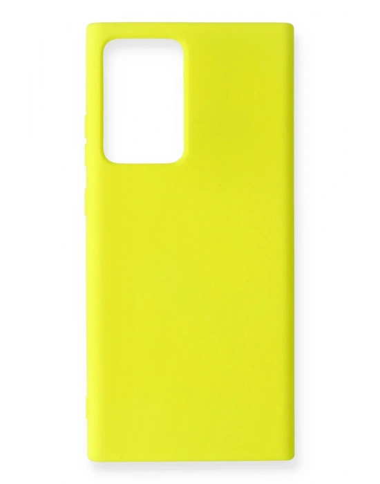 Newface Samsung Galaxy Note 20 Ultra Kılıf Nano içi Kadife Silikon - Sarı