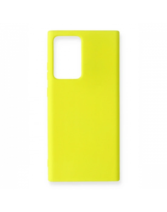 Newface Samsung Galaxy Note 20 Ultra Kılıf Nano içi Kadife Silikon - Sarı