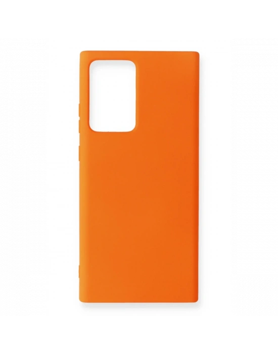 Newface Samsung Galaxy Note 20 Ultra Kılıf Nano içi Kadife Silikon - Turuncu
