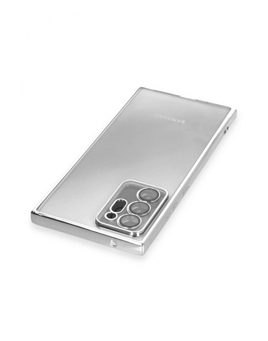Newface Samsung Galaxy Note 20 Ultra Kılıf Razer Lensli Silikon - Gümüş