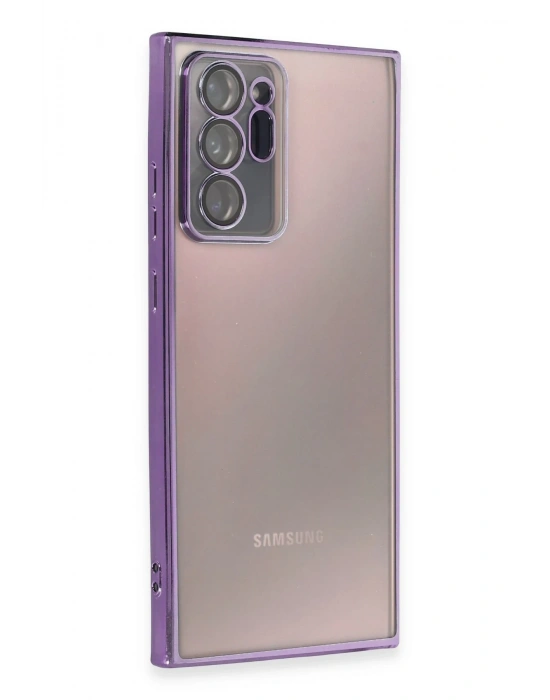 Newface Samsung Galaxy Note 20 Ultra Kılıf Razer Lensli Silikon - Mor