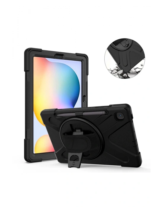 Newface Samsung Galaxy P610 Tab S6 Lite 10.4 Kılıf Amazing Tablet Kapak - Siyah