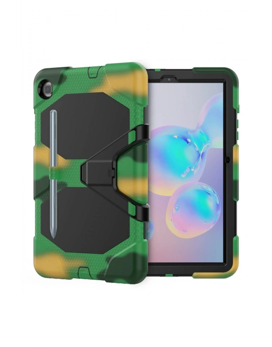 Newface Samsung Galaxy P610 Tab S6 Lite 10.4 Kılıf Griffin Tablet Kapak - Kamuflaj