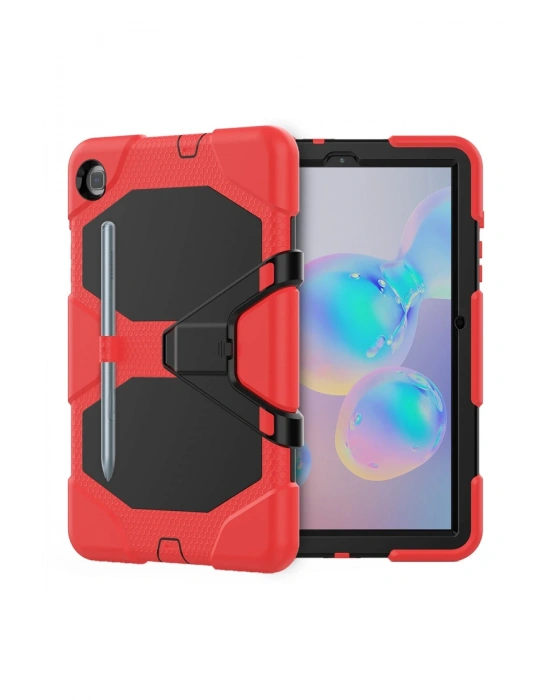 Newface Samsung Galaxy P610 Tab S6 Lite 10.4 Kılıf Griffin Tablet Kapak - Kırmızı