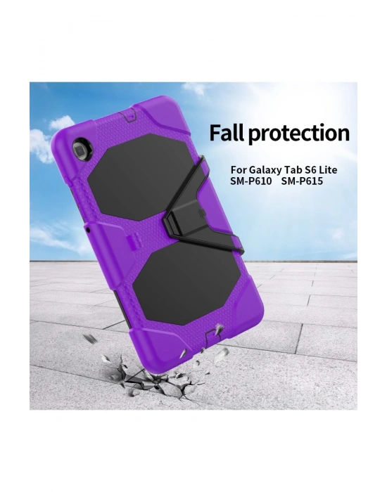 Newface Samsung Galaxy P610 Tab S6 Lite 10.4 Kılıf Griffin Tablet Kapak - Mor