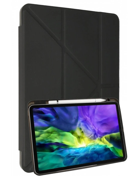 Newface Samsung Galaxy P610 Tab S6 Lite 10.4 Kılıf Kalemlikli Mars Tablet Kılıfı - Koyu Gri