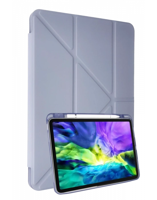 Newface Samsung Galaxy P610 Tab S6 Lite 10.4 Kılıf Kalemlikli Mars Tablet Kılıfı - Lila