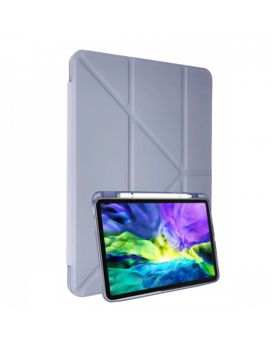 Newface Samsung Galaxy P610 Tab S6 Lite 10.4 Kılıf Kalemlikli Mars Tablet Kılıfı - Lila