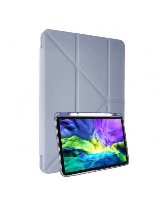 Newface Samsung Galaxy P610 Tab S6 Lite 10.4 Kılıf Kalemlikli Mars Tablet Kılıfı - Lila