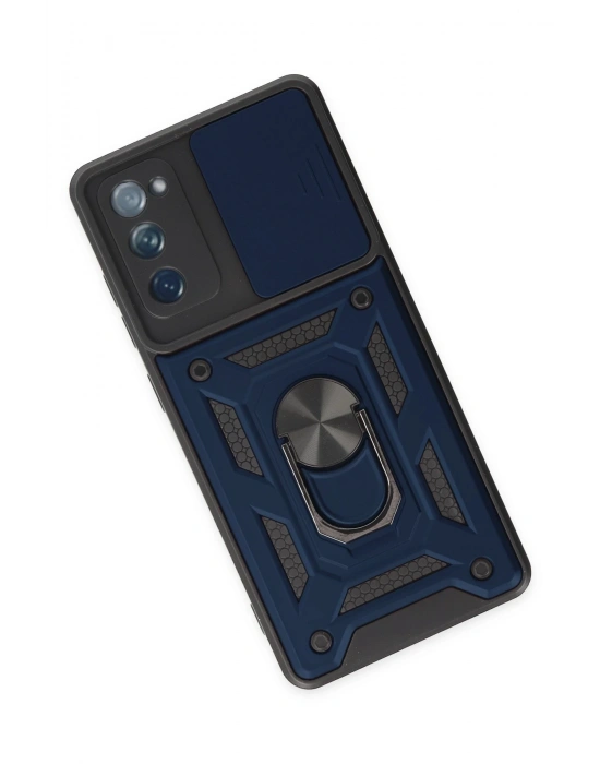 Newface Samsung Galaxy S20 FE Kılıf Pars Lens Yüzüklü Silikon - Lacivert