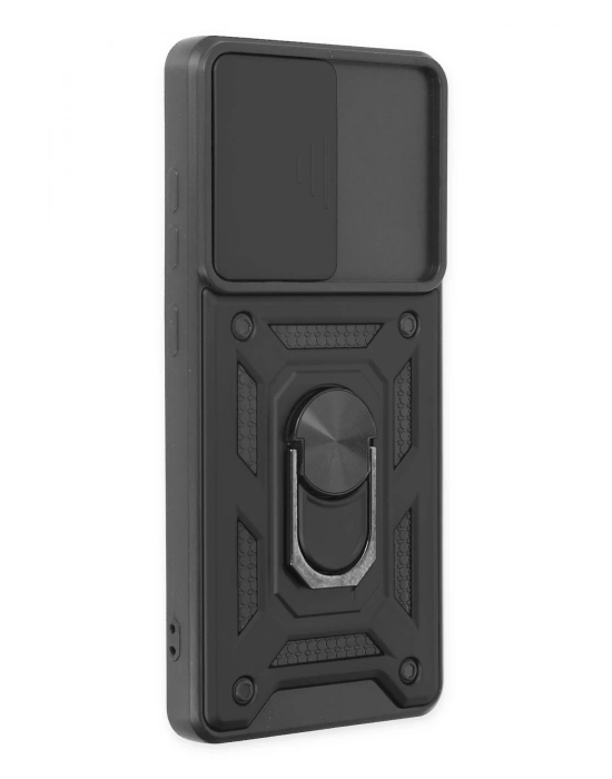 Newface Samsung Galaxy S20 FE Kılıf Pars Lens Yüzüklü Silikon - Siyah