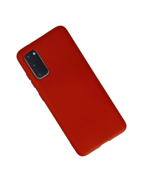 Newface Samsung Galaxy S20 Kılıf Nano içi Kadife Silikon - Kırmızı