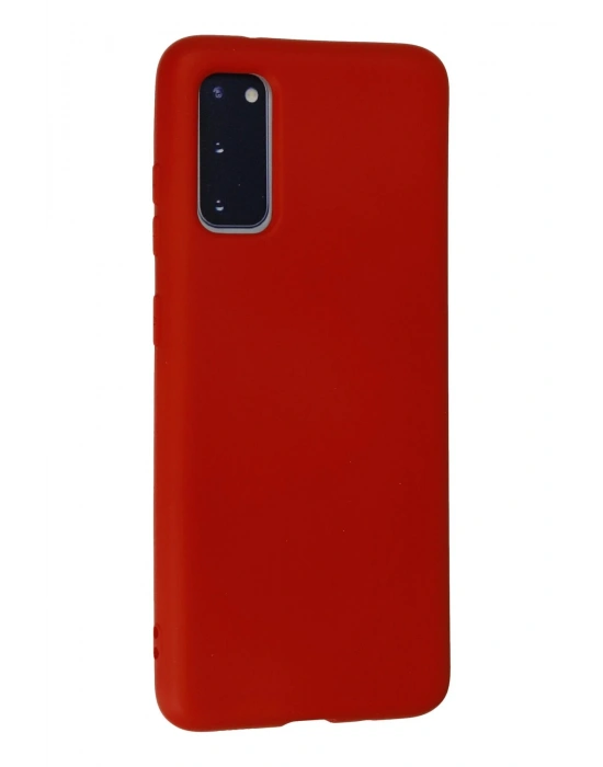 Newface Samsung Galaxy S20 Kılıf Nano içi Kadife Silikon - Kırmızı