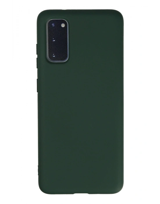 Newface Samsung Galaxy S20 Kılıf Nano içi Kadife Silikon - Koyu Yeşil