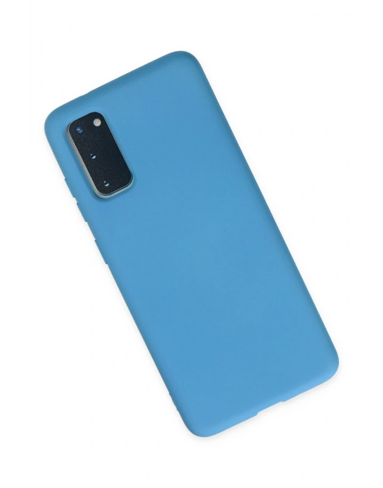 Newface Samsung Galaxy S20 Kılıf Nano içi Kadife Silikon - Mavi