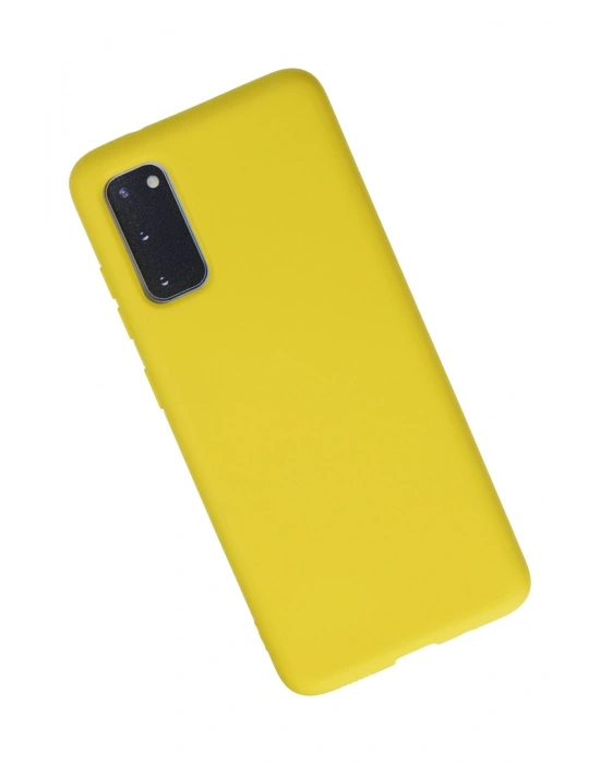 Newface Samsung Galaxy S20 Kılıf Nano içi Kadife Silikon - Sarı