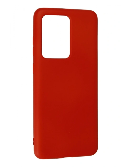 Newface Samsung Galaxy S20 Ultra Kılıf Nano içi Kadife Silikon - Kırmızı