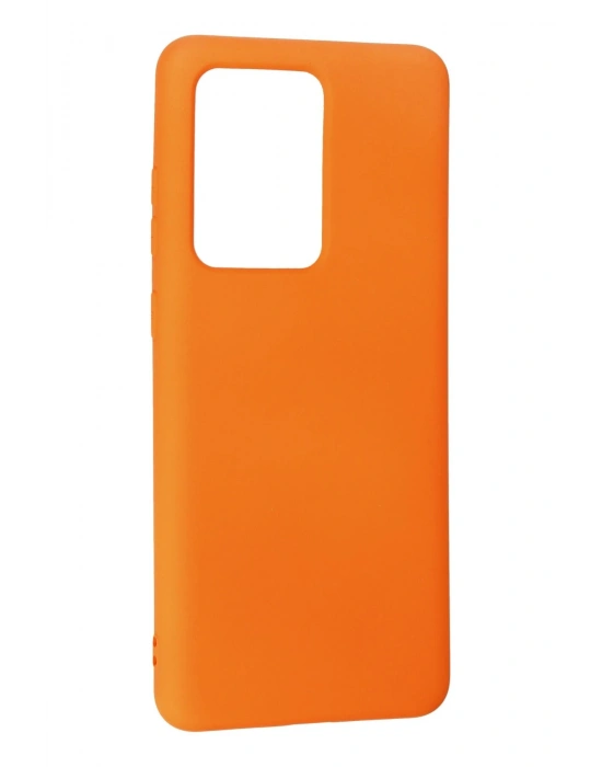 Newface Samsung Galaxy S20 Ultra Kılıf Nano içi Kadife Silikon - Turuncu