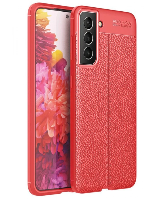 Newface Samsung Galaxy S21 FE Kılıf Auto Focus Kapak - Kırmızı