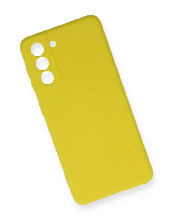 Newface Samsung Galaxy S21 FE Kılıf Nano içi Kadife Silikon - Sarı