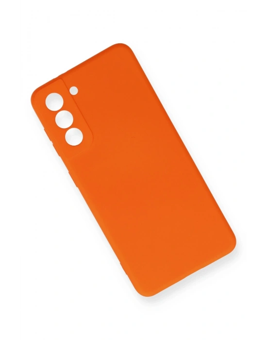 Newface Samsung Galaxy S21 FE Kılıf Nano içi Kadife Silikon - Turuncu