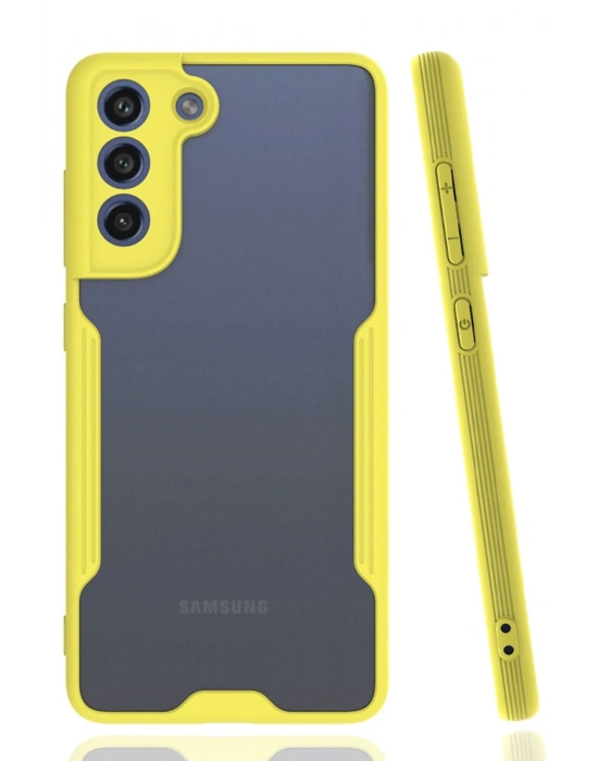 Newface Samsung Galaxy S21 FE Kılıf Platin Silikon - Sarı