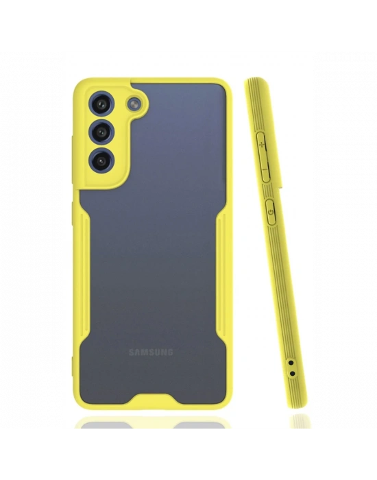 Newface Samsung Galaxy S21 FE Kılıf Platin Silikon - Sarı