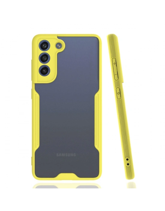 Newface Samsung Galaxy S21 FE Kılıf Platin Silikon - Sarı