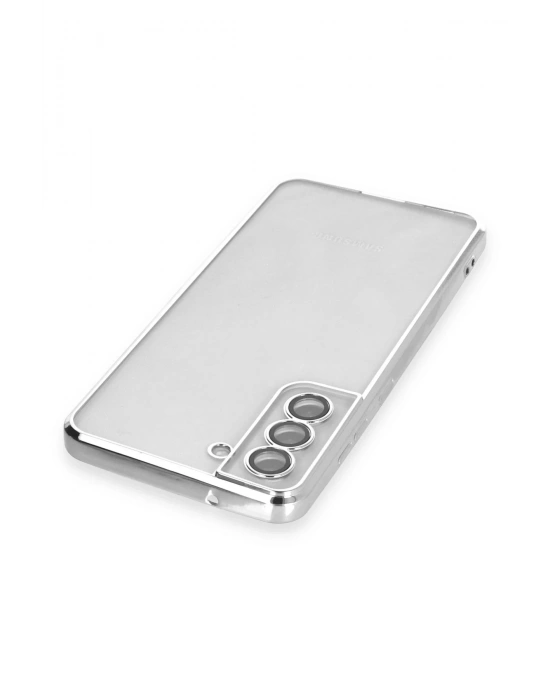 Newface Samsung Galaxy S21 FE Kılıf Razer Lensli Silikon - Gümüş