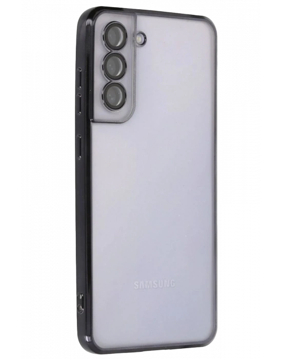 Newface Samsung Galaxy S21 FE Kılıf Razer Lensli Silikon - Siyah