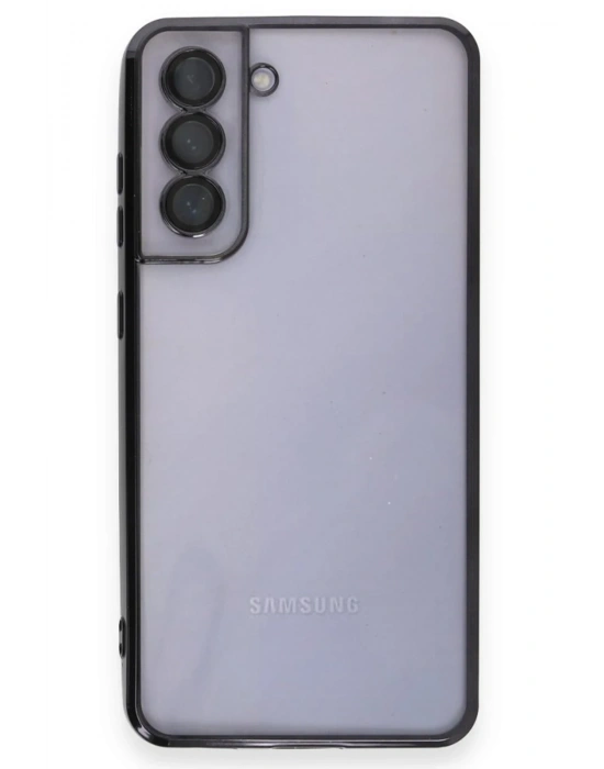 Newface Samsung Galaxy S21 FE Kılıf Razer Lensli Silikon - Siyah