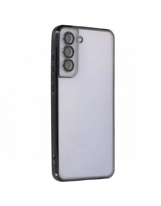 Newface Samsung Galaxy S21 FE Kılıf Razer Lensli Silikon - Siyah