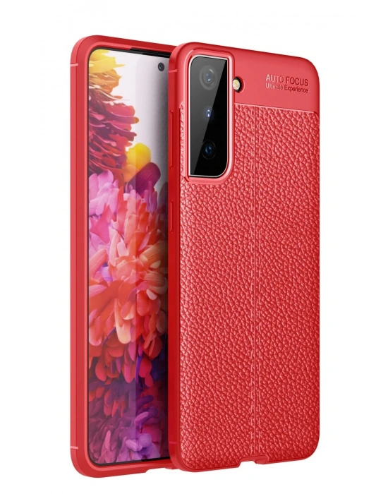 Newface Samsung Galaxy S21 Kılıf Auto Focus Kapak - Kırmızı