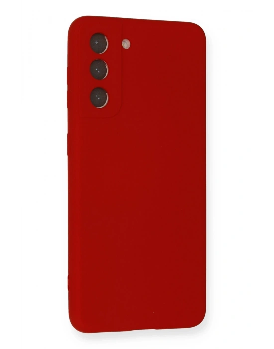 Newface Samsung Galaxy S21 Kılıf Nano içi Kadife Silikon - Kırmızı