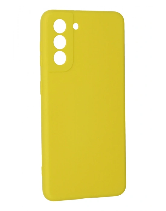 Newface Samsung Galaxy S21 Kılıf Nano içi Kadife Silikon - Sarı