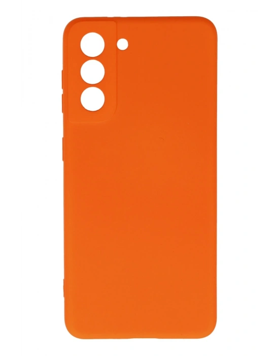 Newface Samsung Galaxy S21 Kılıf Nano içi Kadife Silikon - Turuncu