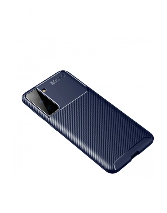 Newface Samsung Galaxy S21 Plus Kılıf Auto Focus Karbon Kapak - Lacivert