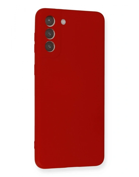 Newface Samsung Galaxy S21 Plus Kılıf Nano içi Kadife Silikon - Kırmızı