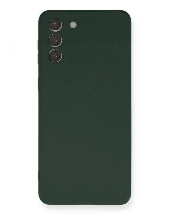 Newface Samsung Galaxy S21 Plus Kılıf Nano içi Kadife Silikon - Koyu Yeşil