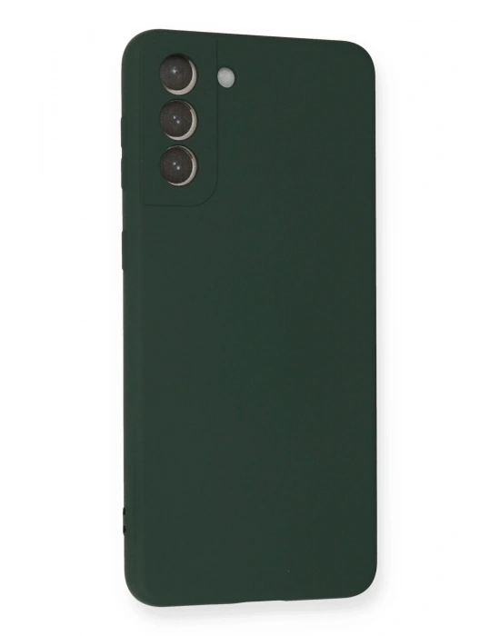 Newface Samsung Galaxy S21 Plus Kılıf Nano içi Kadife Silikon - Koyu Yeşil