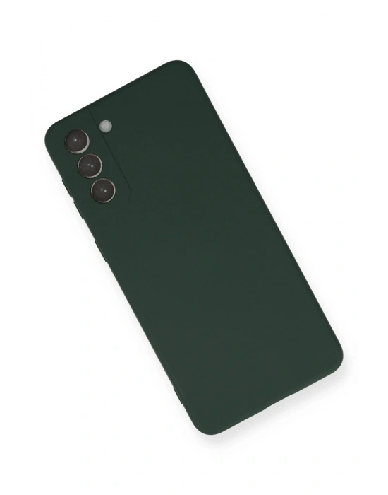 Newface Samsung Galaxy S21 Plus Kılıf Nano içi Kadife Silikon - Koyu Yeşil