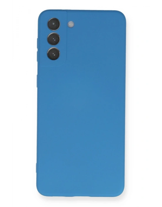 Newface Samsung Galaxy S21 Plus Kılıf Nano içi Kadife Silikon - Mavi