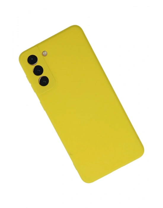 Newface Samsung Galaxy S21 Plus Kılıf Nano içi Kadife Silikon - Sarı