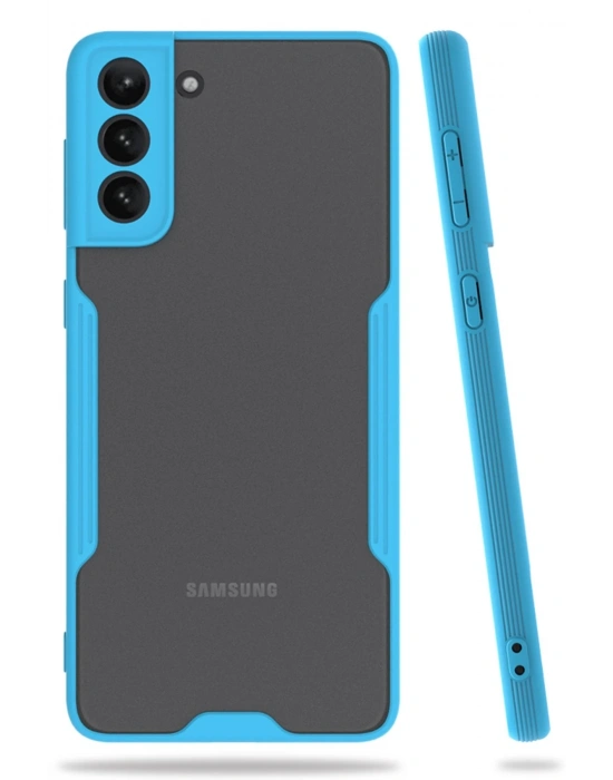 Newface Samsung Galaxy S21 Plus Kılıf Platin Silikon - Mavi