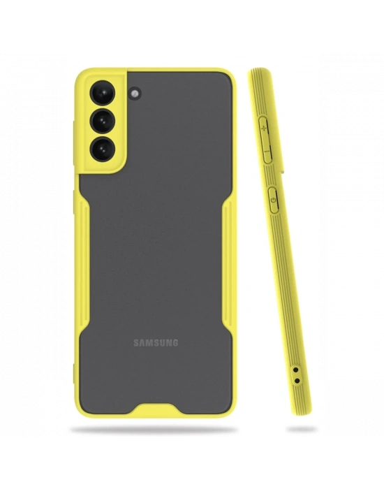 Newface Samsung Galaxy S21 Plus Kılıf Platin Silikon - Sarı
