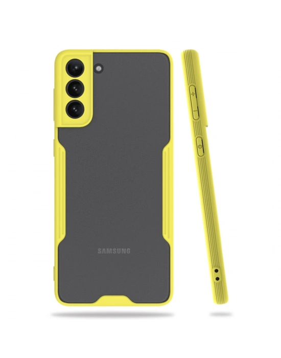 Newface Samsung Galaxy S21 Plus Kılıf Platin Silikon - Sarı
