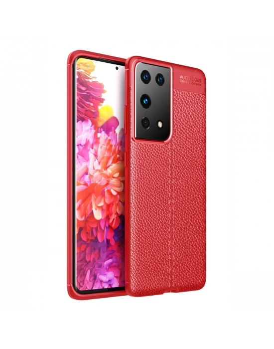 Newface Samsung Galaxy S21 Ultra Kılıf Auto Focus Kapak - Kırmızı