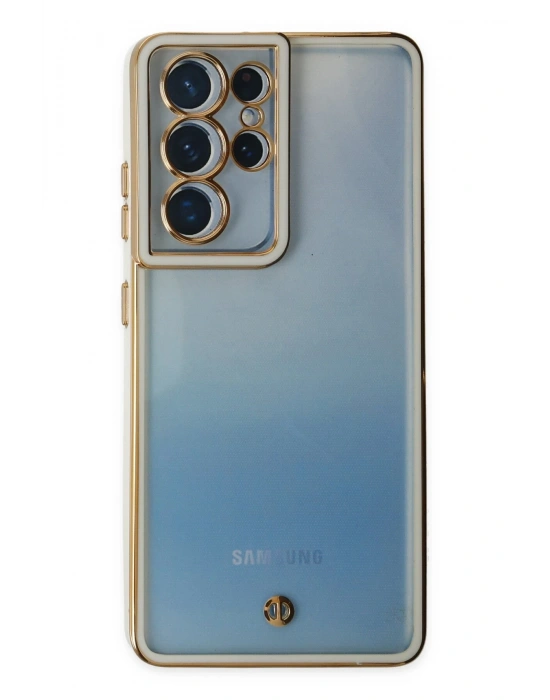 Newface Samsung Galaxy S21 Ultra Kılıf Liva Lens Silikon - Beyaz